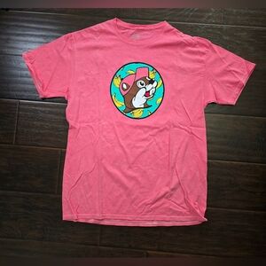 Buccees Beaver Pink Unisex Large Banana Short Sleeve Tee Shirt
